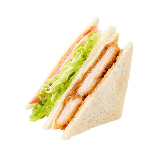 ロースカツ＆ハムレタスサンド